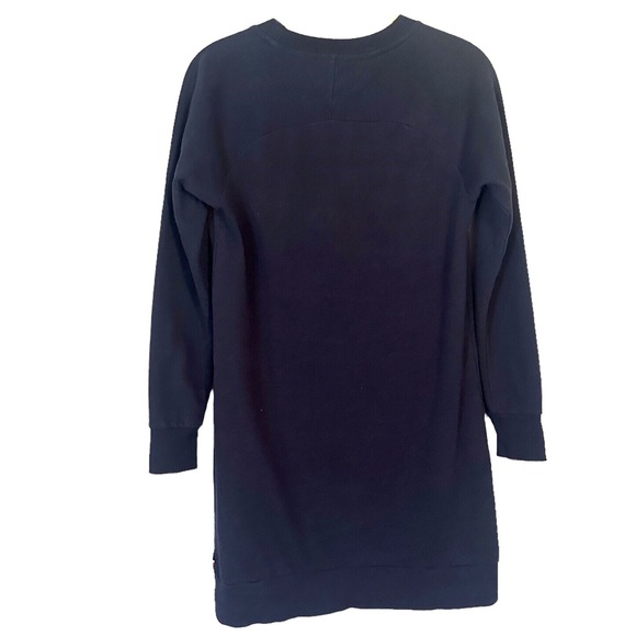 Tommy Hilfiger Size XS Fleece Spellout Tunic Sweatshirt Navy Blue - Picture 2 of 11